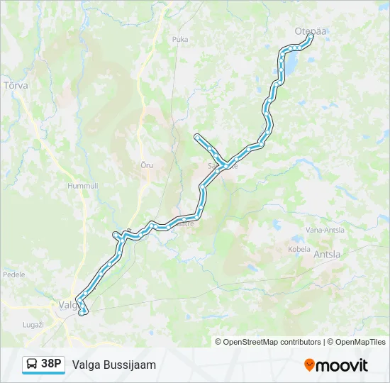 38P Bus Line Map