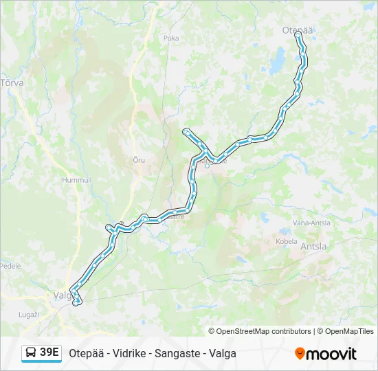 Автобус 39E: карта маршрута