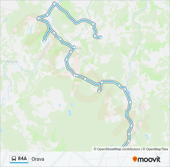 Автобус 84A: карта маршрута
