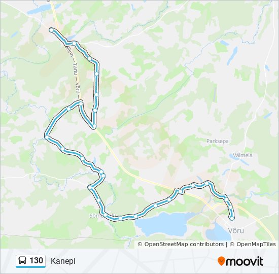 Bus 130 Route Map 130 Route: Schedules, Stops & Maps - Kanepi (Updated)