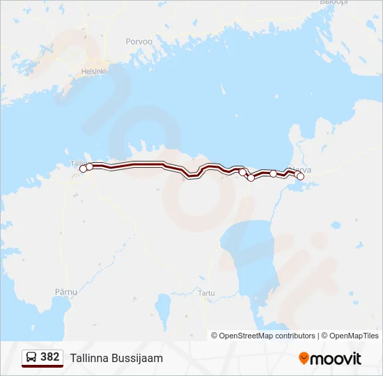 Автобус 382: карта маршрута