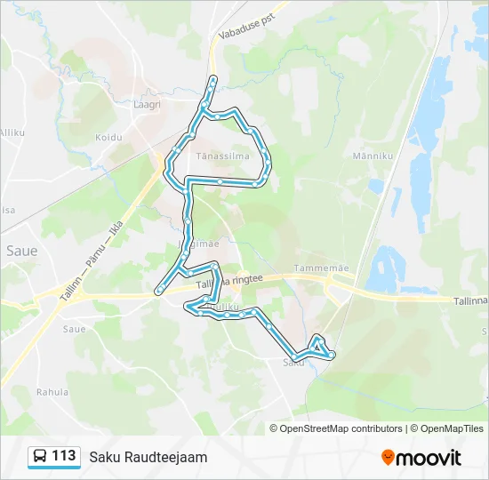 Автобус 113: карта маршрута