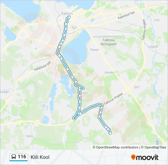 116 Bus Line Map