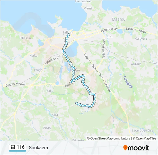 116 Bus Line Map