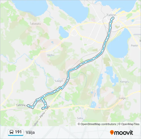 191 Bus Line Map