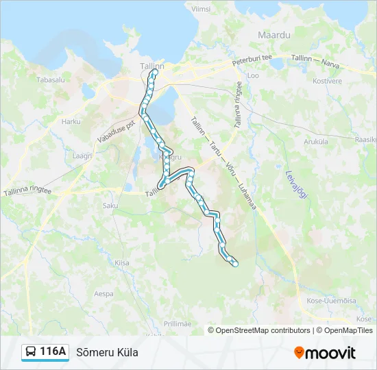 116A Bus Line Map