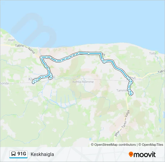91G Bus Line Map
