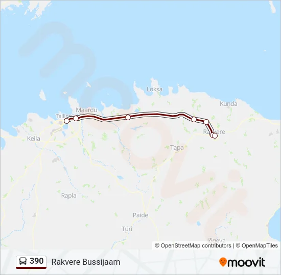 390 Bus Line Map