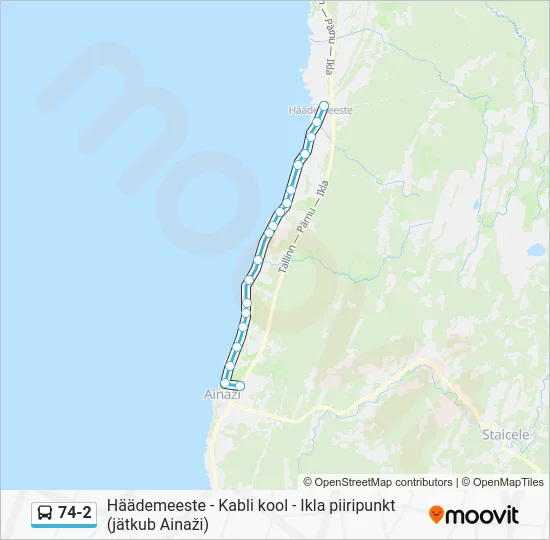 Автобус 74-2: карта маршрута
