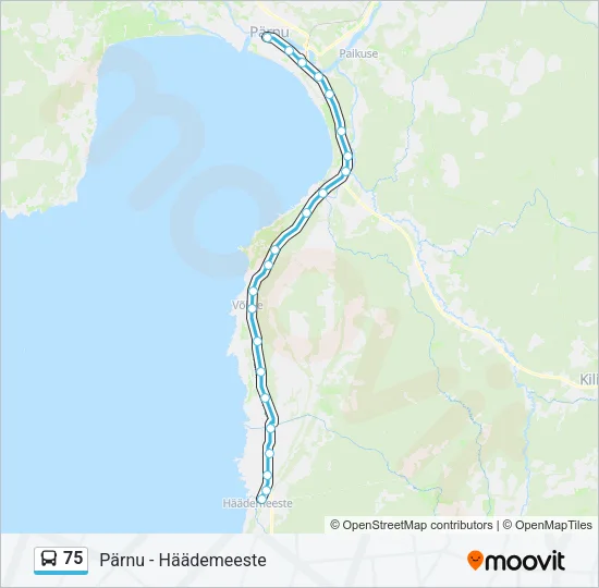 75 Bus Line Map