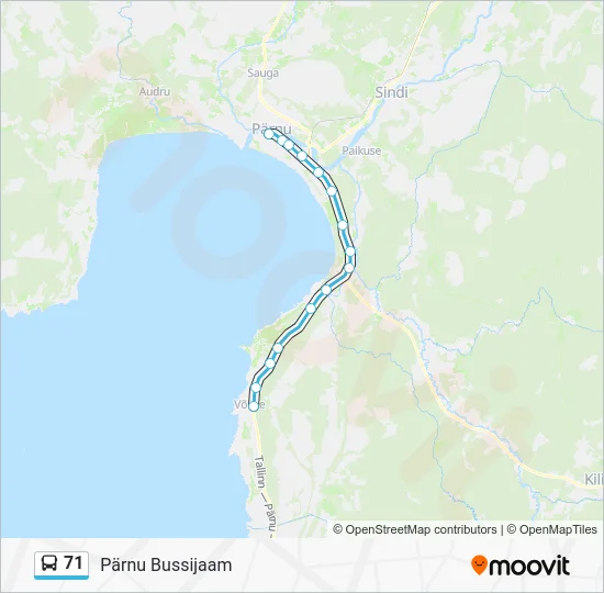Автобус 71: карта маршрута