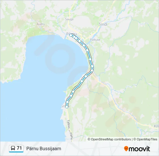 71 Bus Line Map