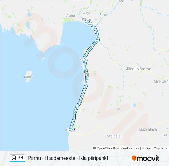 74 Bus Line Map