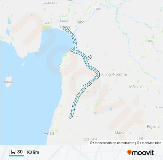 80 Bus Line Map