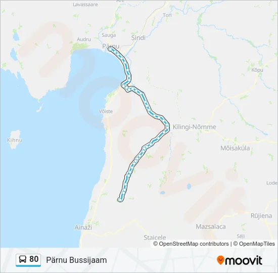 80 Bus Line Map