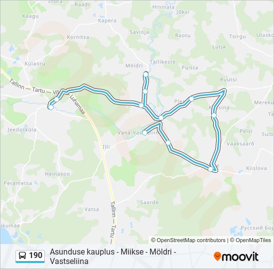 190 bus Line Map