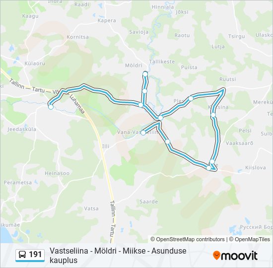 191 bus Line Map