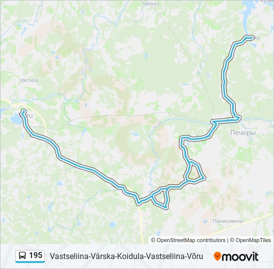 195 bus Line Map