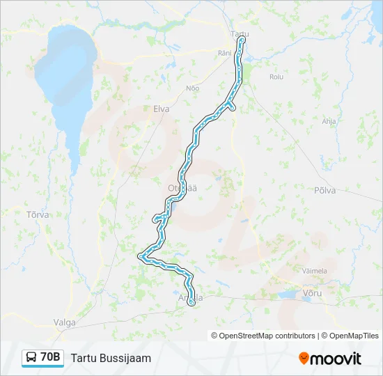 70B Bus Line Map