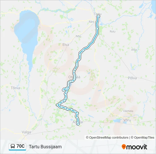 70C Bus Line Map