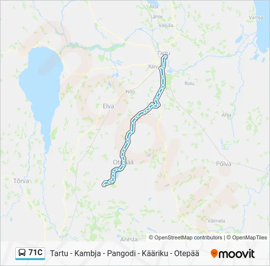 Автобус 71C: карта маршрута
