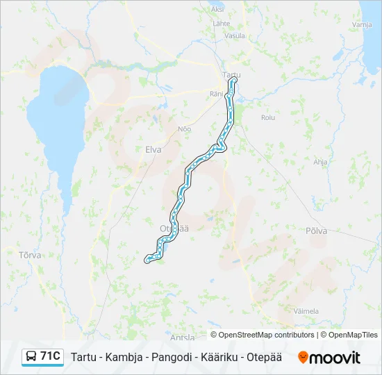 71C Bus Line Map