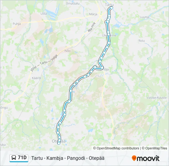 71D Bus Line Map