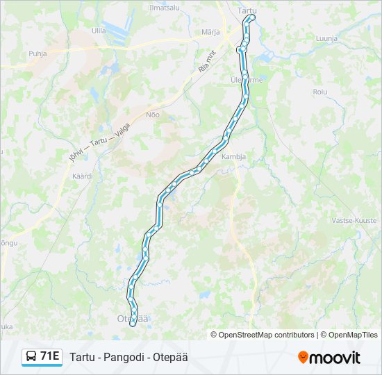 71E bus Line Map