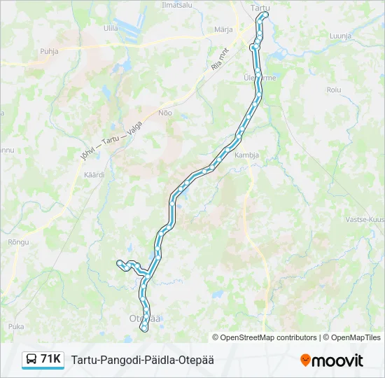 71K Bus Line Map