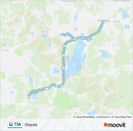 Автобус 73A: карта маршрута