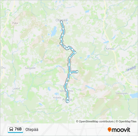 Автобус 76B: карта маршрута