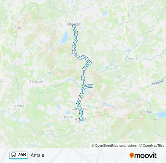 76B Bus Line Map