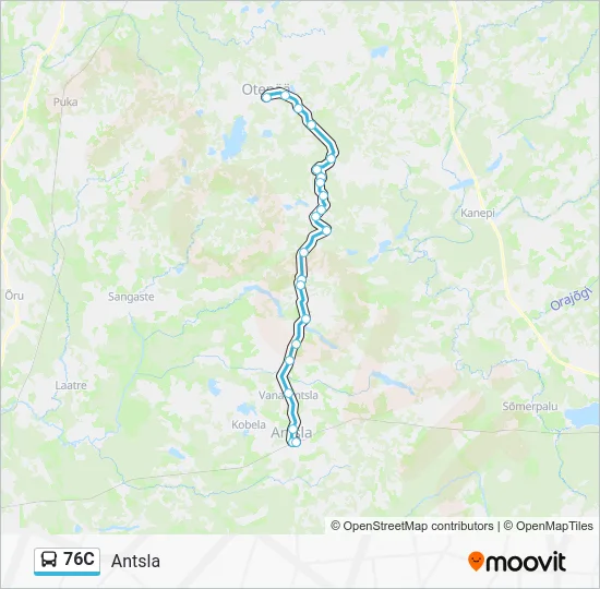 Автобус 76C: карта маршрута