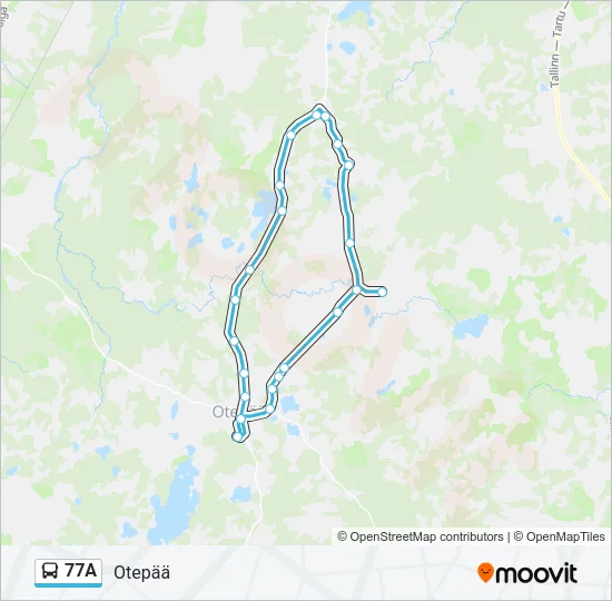 Автобус 77A: карта маршрута
