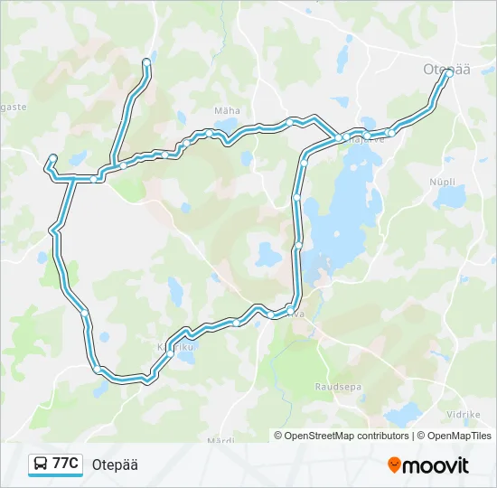 77C Bus Line Map