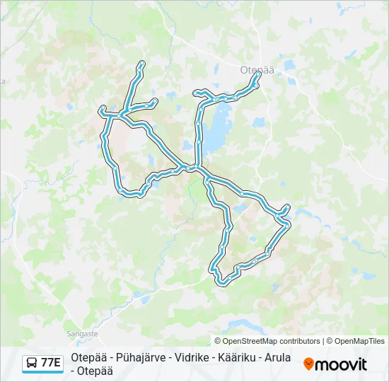 Автобус 77E: карта маршрута