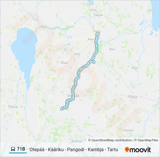 71B Bus Line Map