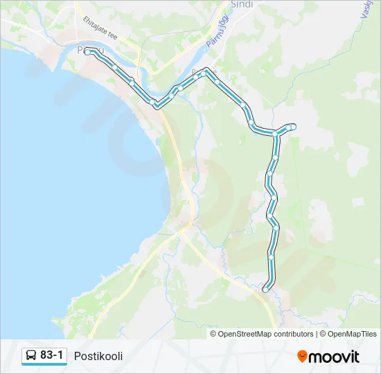 83-1 Bus Line Map