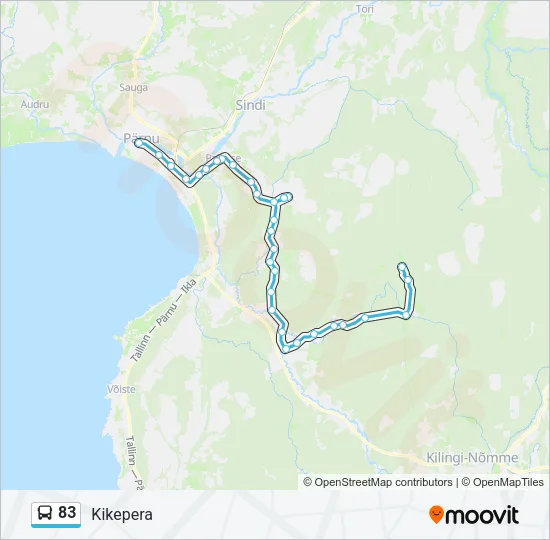 Автобус 83: карта маршрута