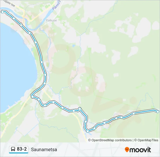 Автобус 83-2: карта маршрута