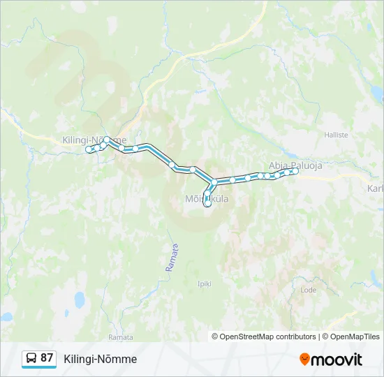 Автобус 87: карта маршрута