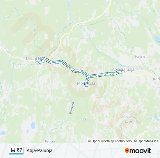 87 Bus Line Map