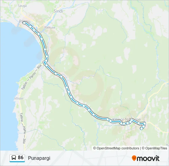 86 Bus Line Map