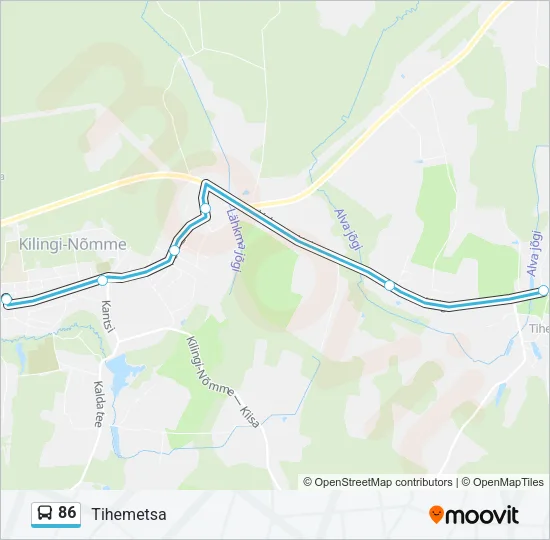 86 Bus Line Map