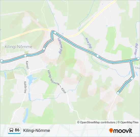 86 Bus Line Map