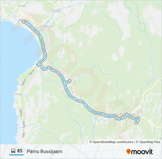 85 Bus Line Map