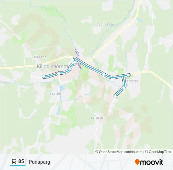 85 Bus Line Map