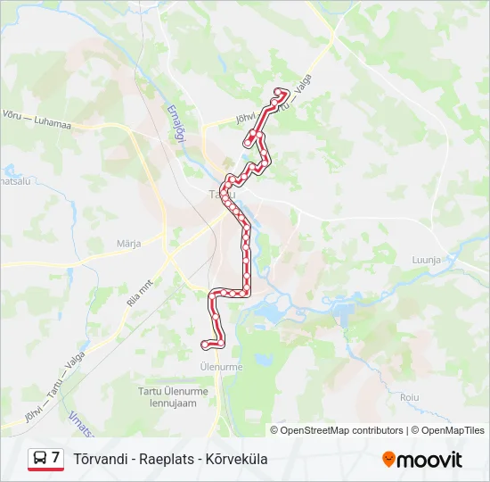 Автобус 7: карта маршрута