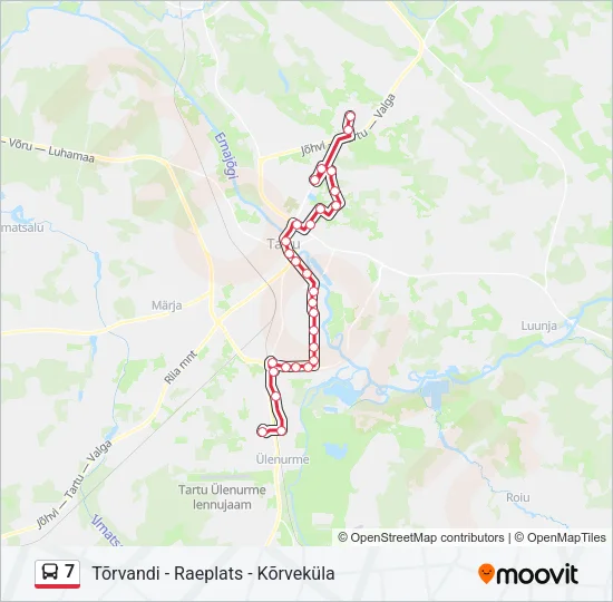 Автобус 7: карта маршрута