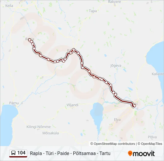 104 Bus Line Map